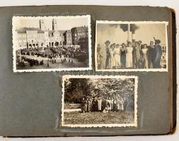 1930-1935 "Prepaévek", diáklány fotóalbuma, benne kirándulások képeivel: Szeged, Pannonhal...