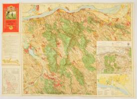 1936 Kirándulók térképe 11.: Gerecse és Gete, 1:50000, Magyar Királyi Állami Térképészeti Intézet, jó állapotban, 59x82 cm