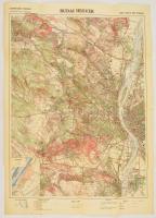 cca 1930 Budai hegyek, cserkészek térképe, cserkész adatokkal ellátta: Dr. Temesi Győző. Bp., M. Kir. Állami Térképészet, 1:37.500, hajtogatva, 69x50cm