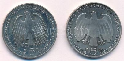 NSZK 1981G 5M Cu-Ni "Carl von Stein halálának 150. évfordulója" + 1983J 5M Cu-Ni "Kar...