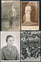 cca 1910-1960 Vegyes katonai fotó tétel: portrék, csoportképek, stb., egy részük hátulján feliratozva, különböző méretben