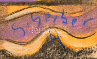 Scheiber jelzéssel: Fátylas női fej. Pasztell, papír, 30×42 cm