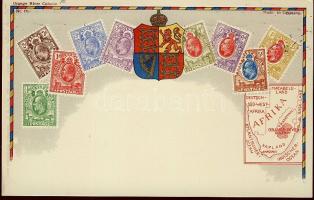 Stamps of Orange River Colony, coat of arms, golden decoration, litho