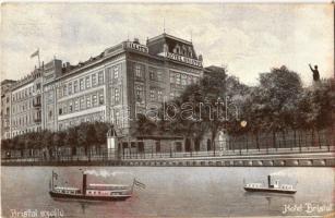 1912 Budapest V. Hotel Bristol szálloda (tulajdonos Illits József), gőzhajók. Kiadja Pápai 4538. (EK)