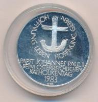 Ausztria 1983. "II. János Pál pápa látogatása" jelzett Ag emlékérem kapszulában (14,91g/0....
