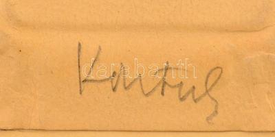 Kontuly jelzéssel: Férfi fej (karikatúra 1938). Ceruza, papír, 15×10 cm