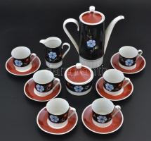 Kahla mokkás készlet, matricás, jelzett, kis kopásnyomokkal