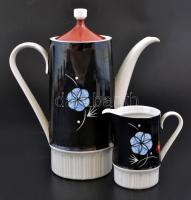 Kahla mokkás készlet, matricás, jelzett, kis kopásnyomokkal