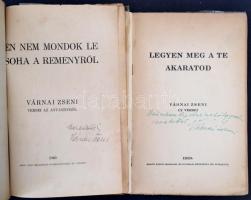 Várnai Zseni 2 db dedikált könyve:Legyen meg a te akaratod; Én nem mondok le soha a reményről. Javít...