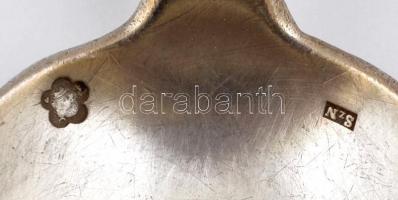 Ezüst (Ag.) kiskanál ( 2db), horpadt végekkel, jelzett, h:14,5 cm (2×), nettó: 55 g