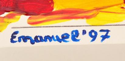 Emanuel jelzéssel: Üzenetek. Akril, papír. Jelzett. 40x42 cm