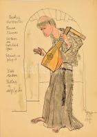 Kunovits-Schranz Edit (1922-1984): díszlet és jelmeztervező: Sütő András: Csillag a máglyán színházi...