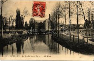 1913 Chartres, Le Moulin de la Barre / watermill, river