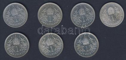 Ausztria 1893-1915. 1K Ag (7x) T:2+,2,3