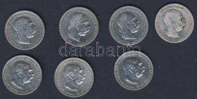 Ausztria 1893-1915. 1K Ag (7x) T:2+,2,3