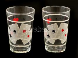 Kártyázók pohara (2db), hibátlan, m: 11 cm (2×)