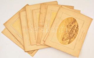 cca 1860 Észak-dalmáciai tájképek, rajzok nyomán készült fotók, Lafranchini műterméből, 14 db, 23×29 cm