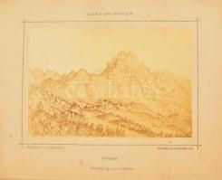 cca 1860 Észak-dalmáciai tájképek, rajzok nyomán készült fotók, Lafranchini műterméből, 14 db, 23×29...