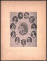 cca 1900 Erzsébet királyné (Sisi) különböző életkorában, kartonra kasírozott fotó, 19×14 cm / Portraits of Empress Elisabeth of Austria, photograph composition on cardboard, 19×14 cm