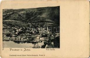 Jelsa, Gelsa; Vela banda / látkép, kikötő. Karel Schwidernoch / general view, port (EK)