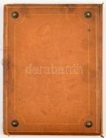 cca 1880 August Klein bőr kötés (könyv), rekeszzománc monogrammal, réz rátétekkel, szélek kopottak, ...