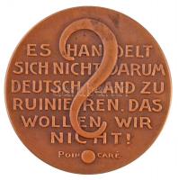 Németország / Weimari Köztársaság 1923. Ruhr-vidék megszállására kiadott szatirikus Br emlékérem. Sz...