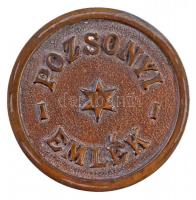 DN "Wenckheim Béla / Pozsonyi emlék" Br emlékérem (251,36g/77mm) T:1-