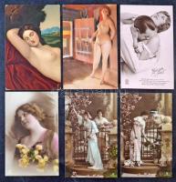 319 db régi motívumlap: nők, hölgyek, közte erotikus lapok is / 319 pre-1945 motive cards: women, ladies, including erotic postcards