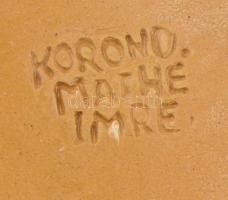 Korondi kerámia fali dísztányér, 2 db, jelzett (Máthé Imre), kis hibákkal, d: 21 cm