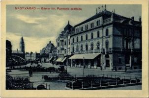 Nagyvárad, Oradea; Bémer tér, Pannonia szálloda és kávéház, üzletek / square, hotel and café, shops