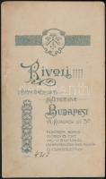 1903 Táncoló nő, keményhátú műtermi fotó, Rivoli budapesti műterméből, karton levágva, 20×11 cm