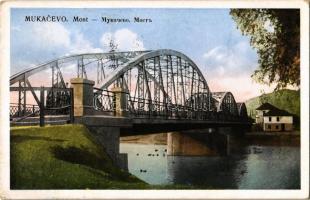 Munkács, Mukacheve, Mukacevo; Latorca híd / Most / Latorica river bridge + 1938 Munkács visszatért So. Stpl. (EK)