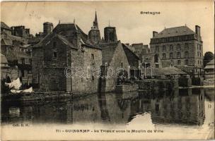 1915 Guingamp, Le Trieux sous le Moulin de Ville / river, watermill (EK)