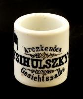 Arczkenőcs Dr. Sihulszky porcelán tégely, kis kopásnyomokkal, m: 4 cm, d: 3,5 cm