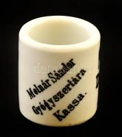 Arczkenőcs Dr. Sihulszky porcelán tégely, kis kopásnyomokkal, m: 4 cm, d: 3,5 cm