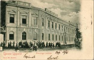 1899 Ungvár, Uzshorod, Uzhorod; Pénzügyi palota. Lévai Mór kiadása / Palace of Finance, Financial Palace (apró szakadás / tiny tear)