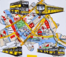 Berliner Verkehrsbetriebe - BVG porcelán tál, matricás, jelzés nélkül, d: 24 cm