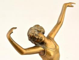 Jelzés nélkül: Balerina. Bronz, alabástrom talapzaton, m:25 cm
