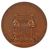 Telcs Ede (1872-1948) 1937. "100 éves a Nemzeti Színház" bronz emlékérem (95,39g/60mm) T:1...