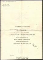 1938 Bp., Molnár Aladár magyar királyi alezredesnek szóló érdemrend adományozó levél, rajta Rőder Vilmos (1881-1969) honvédelmi miniszter aláírásával, valamint Molnár Aladár képével, 13×8 cm