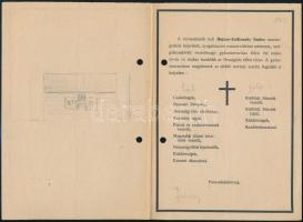 1945 Bajcsy-Zsilinszky Endre (1886-1944) politikus temetési meghívója és temetési programja, ceruzás ráírásokkal