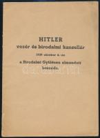 1939 Hitler vezér és birodalmi kancellár 1939 október 6.-án a Birodalmi Gyűlésen elmondott beszéde. 30p.