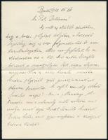 1942 Heller Bernát orientalista, rabbiképzői tanár saját kézzel írt levele a debreceni status quo an...