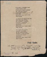 cca 1900 A Nemzeti dal hasonmás kiadása, rajta Ernst Lajos (1872-1937) bélyegzőjével, REPRINT!