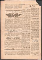 1945 A Budapesti Hírek I. évfolyamának 3. száma, benne háborús hírekkel