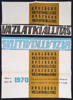 1970 Országos Vázlatkiállítás, Hajdúszoboszló, plakát, hajtott, 50,5×70 cm