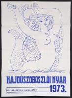 1973 Hajdúszoboszlói nyár (Reich Károly grafikája alapján), plakát, hajtott, 50×70 cm