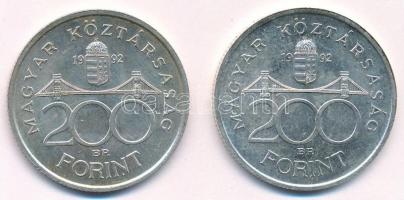 1992. 200Ft Ag "MNB" (2x) T:1- ph. Adamo F13