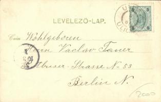 1901 Pozsony, Pressburg, Bratislava; Sétatér, Főtemplom, Városház, Színház / promenade, church, town...