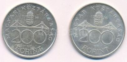 1994. 200Ft Ag "Deák" (2x) T:1,1- Adamo F13.1